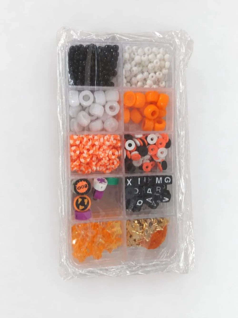 Halloween Bead Kit DIY Bracelet Jewelry Making Orange Black Pumpkin Ghost NWOT